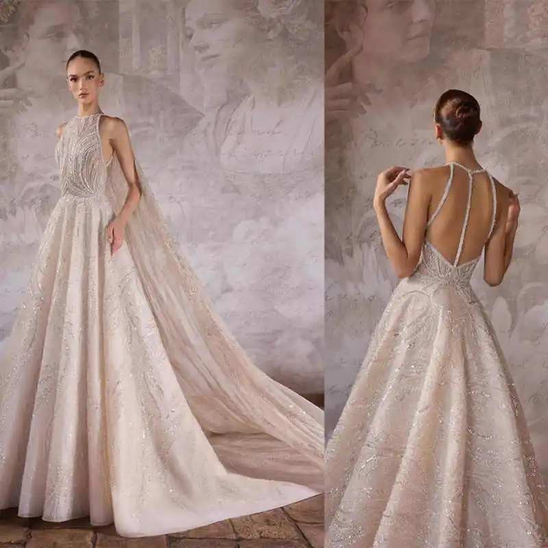 Elegant Evening Dress Full Appliques Sequins Lace Halter Length Prom Dress Formal Occasion Vestido De Noite Customized
Elegant Evening Dress Full Appliques Sequins Lace Halter Length Prom Dress Formal Occasion Vestido De Noite Customized