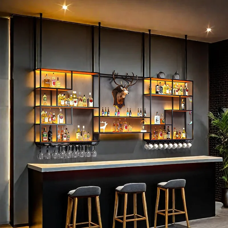 Club Furniture Kitchen Storage Organization Whiskey Display Bar Modern Nightclub Simple Cabinet Luxury Home Wijn Kast Wine Metal
Club Furniture Kitchen Storage Organization Whiskey Display Bar Modern Nightclub Simple Cabinet Luxury Home Wijn Kast Wine Metal