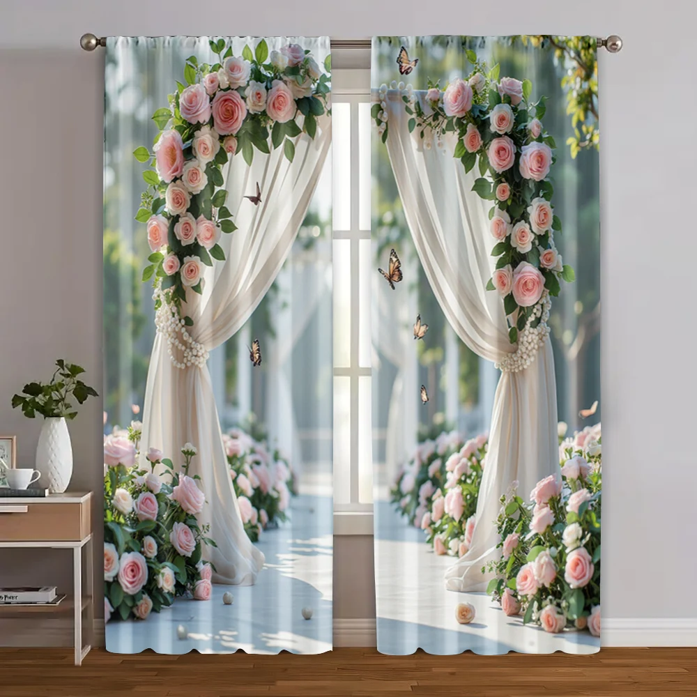 2pcs, Curtain Set Elegant Floral Machine Washable Polyester (without rod) Decorations For Home Use for Living Room & Kitchen
2pcs, Curtain Set Elegant Floral Machine Washable Polyester (without rod) Decorations For Home Use for Living Room & Kitchen
