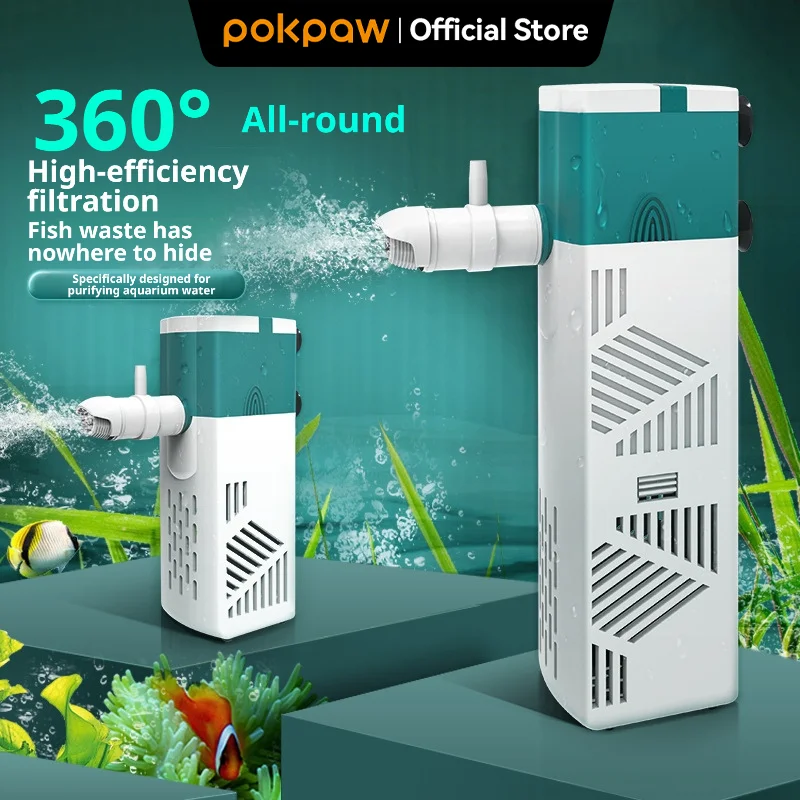 Pokpaw Aquarium Filter Pump Fish Tank Filter Silent 4in1 Water Purification Cycle Built-in Oxygen Pump Aquarium Accessories 220V
Pokpaw Aquarium Filter Pump Fish Tank Filter Silent 4in1 Water Purification Cycle Built-in Oxygen Pump Aquarium Accessories 220V