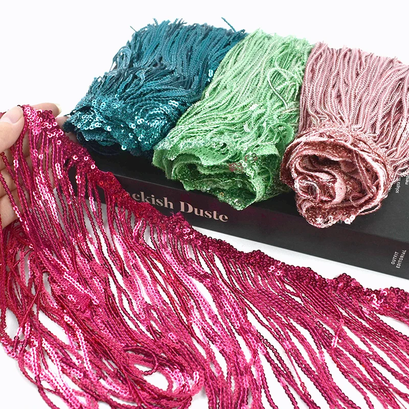 2/5Yards 17cm Laser Sequin Tassel Stage Costume Fringe Lace Ribbon for Shawl Decorative Trimming Stitching DIY Sewing Accessory
2/5Yards 17cm Laser Sequin Tassel Stage Costume Fringe Lace Ribbon for Shawl Decorative Trimming Stitching DIY Sewing Accessory