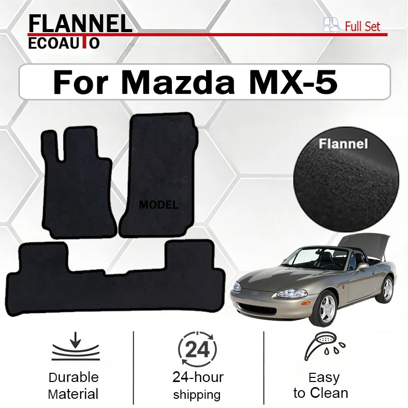 ECOAUTO Car velour front mats for Mazda MX-5 II NB convertible (1998 1999 2000-2005) -Black
ECOAUTO Car velour front mats for Mazda MX-5 II NB convertible (1998 1999 2000-2005) -Black