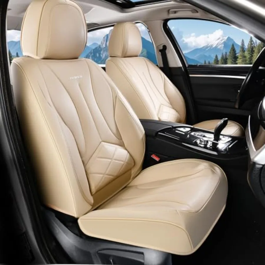 Front Seat Covers for Cars Waterproof Leather Car Seat Protector 2 Pack Beige Automotive Seat Covers Set Fit Most Cars Trucks S
Front Seat Covers for Cars Waterproof Leather Car Seat Protector 2 Pack Beige Automotive Seat Covers Set Fit Most Cars Trucks S