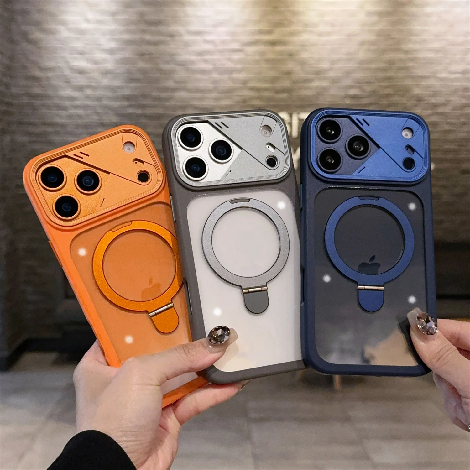 Trendy New Foldable Ring Stand Case For iPhone 17 Air 16 15 Pro Max Clear Magnetic Cover With Mech Lens Protector
Trendy New Foldable Ring Stand Case For iPhone 17 Air 16 15 Pro Max Clear Magnetic Cover With Mech Lens Protector