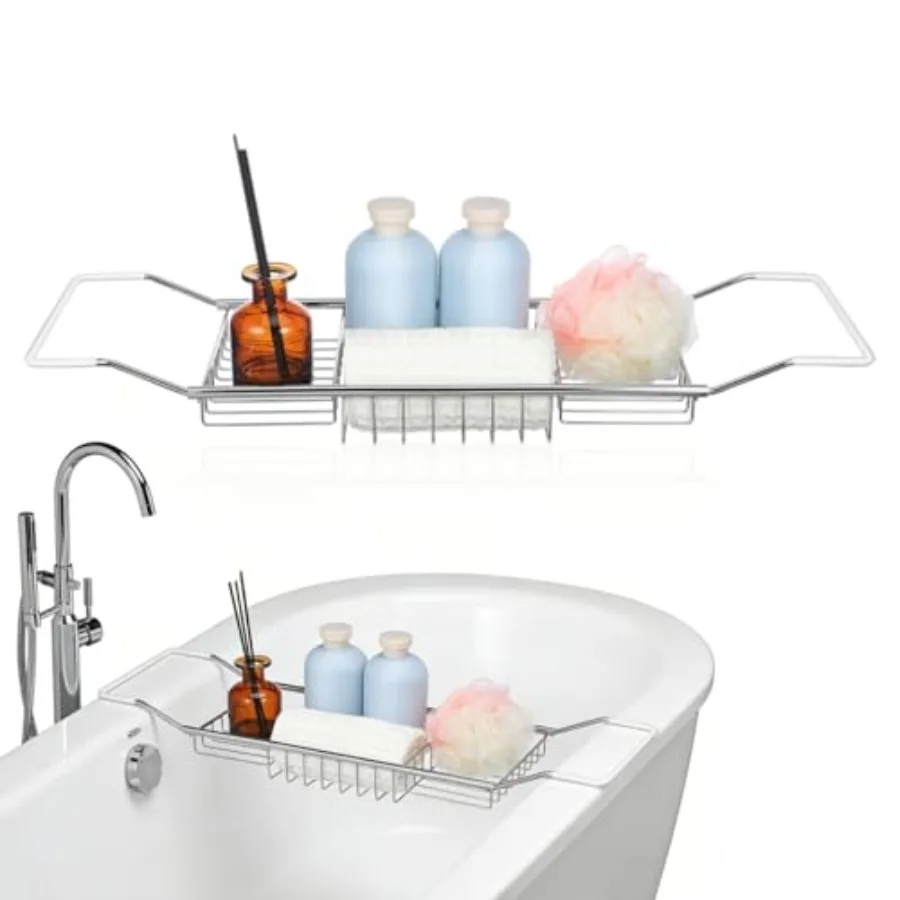 Bathtub Tray - Stainless Steel Bathtub Caddy Expandable Extra Wide Bath Tub Organizer Rust-Resistant Over The Tub Shelf Rack wi
Bathtub Tray - Stainless Steel Bathtub Caddy Expandable Extra Wide Bath Tub Organizer Rust-Resistant Over The Tub Shelf Rack wi