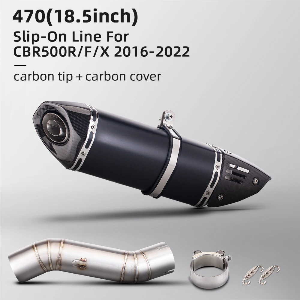 For HONDA CBR500R CB500F CBR500X 2016-2022 Motorcycle Exhaust Escape System Middle Link Pipe Carbon Muffler with Cover
For HONDA CBR500R CB500F CBR500X 2016-2022 Motorcycle Exhaust Escape System Middle Link Pipe Carbon Muffler with Cover