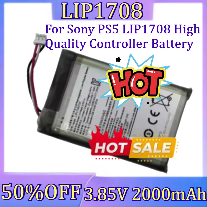 For Sony PS5 LIP1708 High Quality Controller Battery New 3.85V 2000mAh Rechargeable Battery
For Sony PS5 LIP1708 High Quality Controller Battery New 3.85V 2000mAh Rechargeable Battery