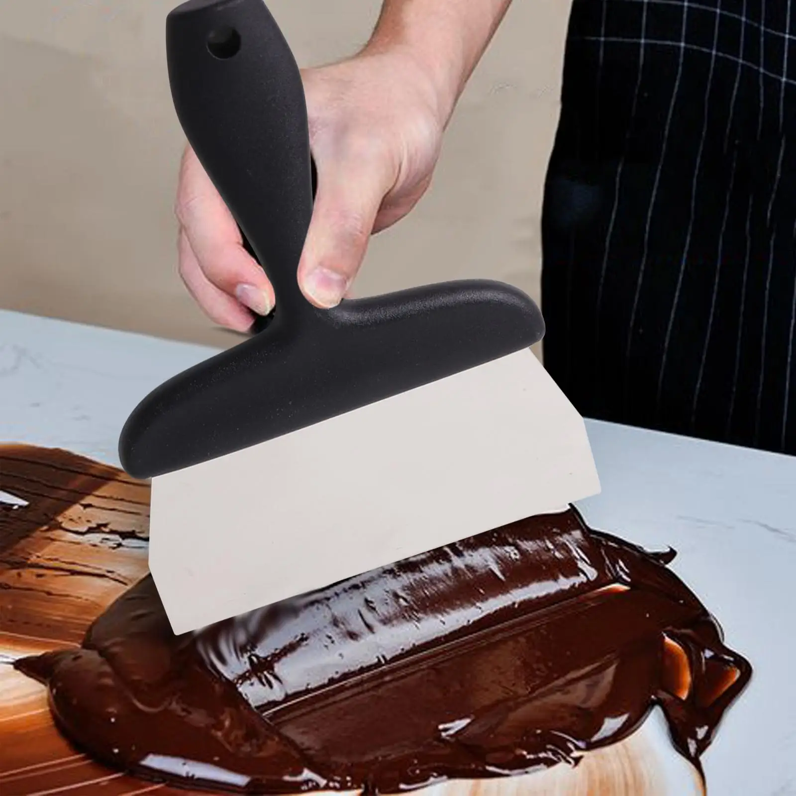Chocolate Sliding Cutter Baking Tool Smooth Edge Compact Sturdy Pizza Spade Cutter for Bread Mousse Fondant Cake
Chocolate Sliding Cutter Baking Tool Smooth Edge Compact Sturdy Pizza Spade Cutter for Bread Mousse Fondant Cake