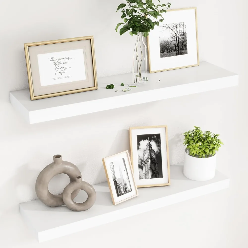 30 Inch Floating Shelves for Wall, White Wood Floating Shelves Set of 2, 30'' Long Wooden Wall Shelves for Living Room
30 Inch Floating Shelves for Wall, White Wood Floating Shelves Set of 2, 30'' Long Wooden Wall Shelves for Living Room