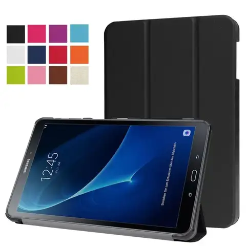 Coque For Samsung Galaxy Tab A 10.1 2016 Funda SM-T580 SM-T585 Slim Triple-folding Stand Case with Hard Back Cover