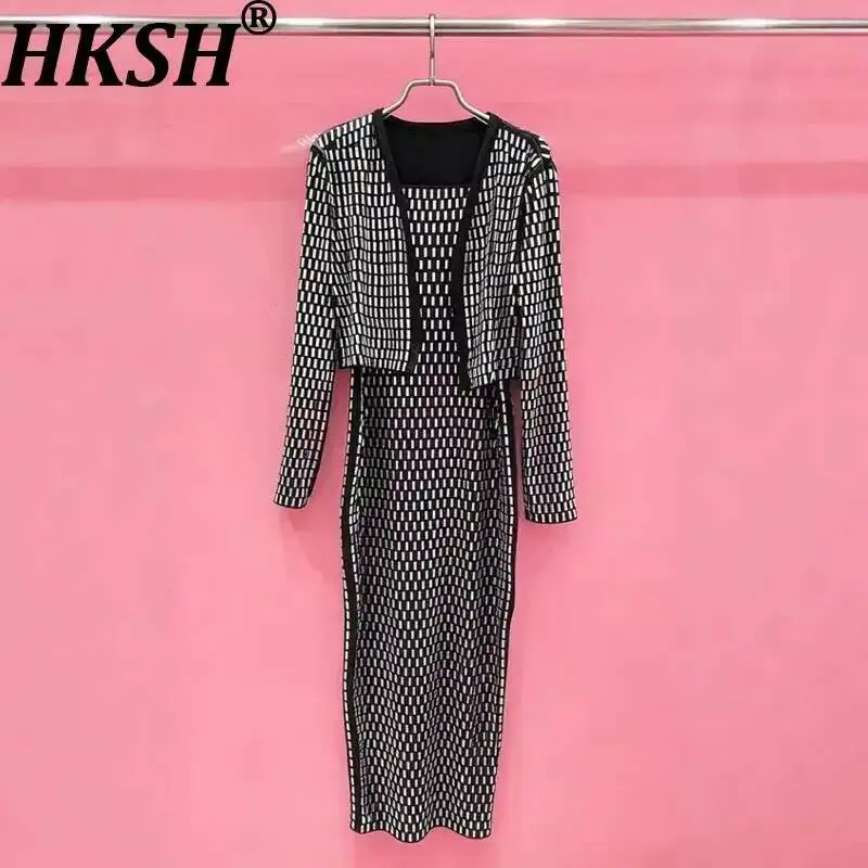 HKSH Women Chic Dress Long Sleeve Cardigan Short Jacket Slim Fit Strap Sleeveless Elegant High-end Dresses Spring Summer HK23503
HKSH Women Chic Dress Long Sleeve Cardigan Short Jacket Slim Fit Strap Sleeveless Elegant High-end Dresses Spring Summer HK23503