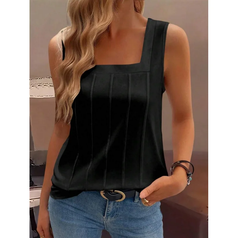 Summer New Sleeveless Open-Back Wide Strap Square Neck Discounted Loose Fit Slim Women Top
Summer New Sleeveless Open-Back Wide Strap Square Neck Discounted Loose Fit Slim Women Top