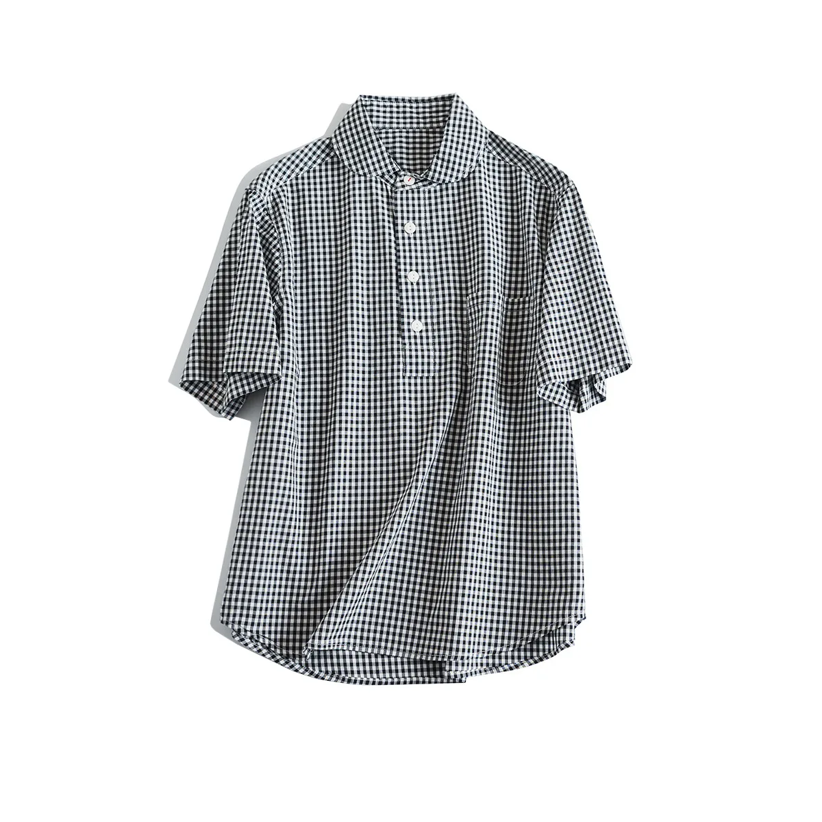 Dave&di Color Woven Checkered Round Neck Shirt Fabric Artistic Half Open Short Sleeved Women Blouses Women's Clothes Shirts Tops
Dave&di Color Woven Checkered Round Neck Shirt Fabric Artistic Half Open Short Sleeved Women Blouses Women's Clothes Shirts Tops