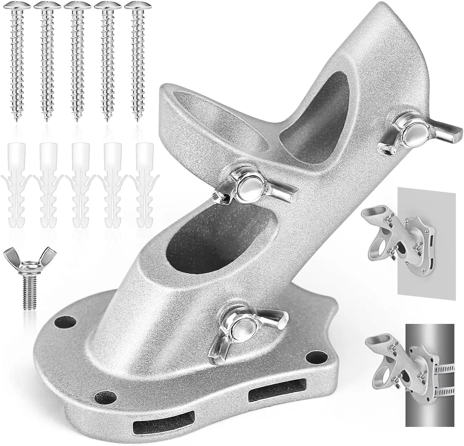 Heavy-Duty Flag Pole Holder for Outdoor Wall Mounting, Rust-Proof Aluminum Bracket with 2 Positions, 1" Diameter
Heavy-Duty Flag Pole Holder for Outdoor Wall Mounting, Rust-Proof Aluminum Bracket with 2 Positions, 1" Diameter