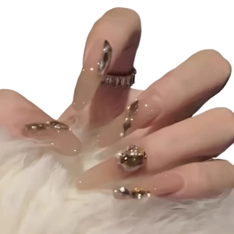 *Purely handmade, handmade wearing nail beauty flash diamond big diamond light luxury long oval manicure fake nails
*Purely handmade, handmade wearing nail beauty flash diamond big diamond light luxury long oval manicure fake nails