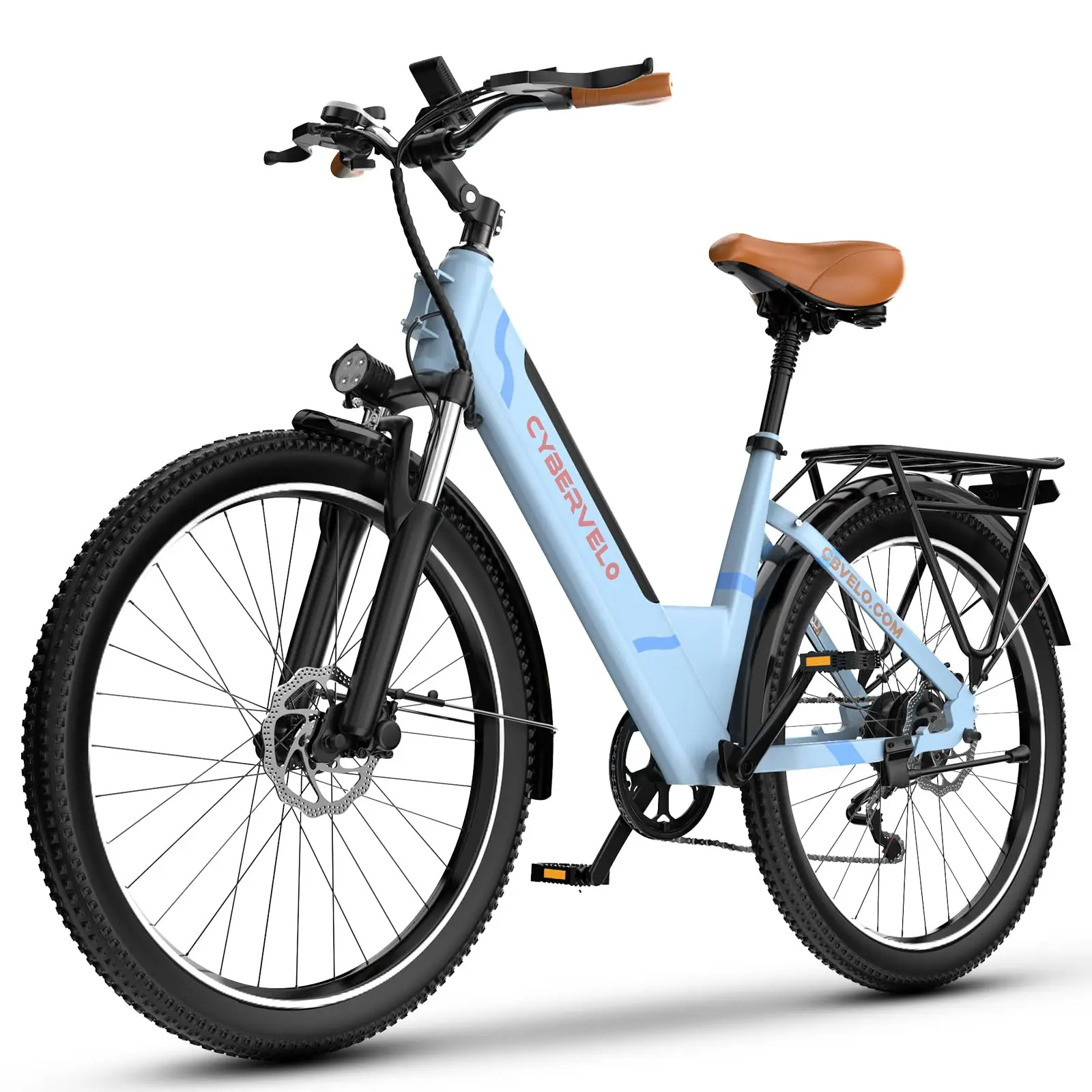 1000W Peak 26 Inch Universal Step-Thru Ebike, 7-Speed Gear, Long Range 80Miles Adult Urban Travel Commuter Bicycle Cybervelo EK2
1000W Peak 26 Inch Universal Step-Thru Ebike, 7-Speed Gear, Long Range 80Miles Adult Urban Travel Commuter Bicycle Cybervelo EK2