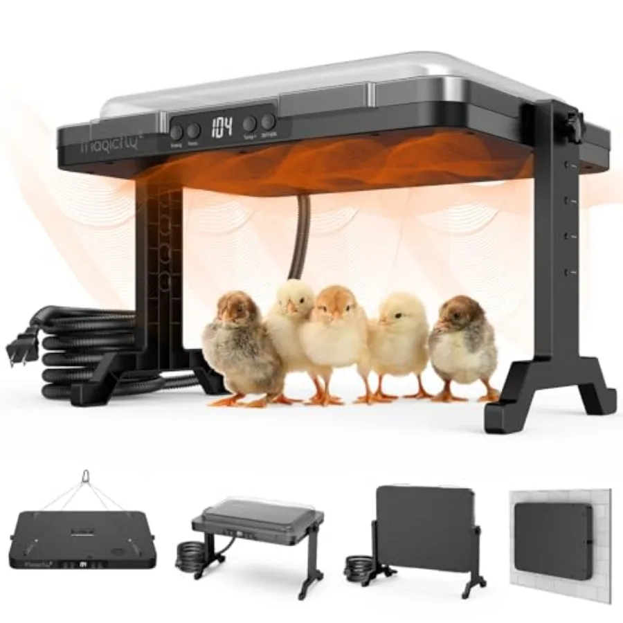 Brooder Plate for Chicks 200W Adjustable Chick Brooder Heater with Temp and Timer UL-Compliant Safe Design Chicken Coop Heater
Brooder Plate for Chicks 200W Adjustable Chick Brooder Heater with Temp and Timer UL-Compliant Safe Design Chicken Coop Heater