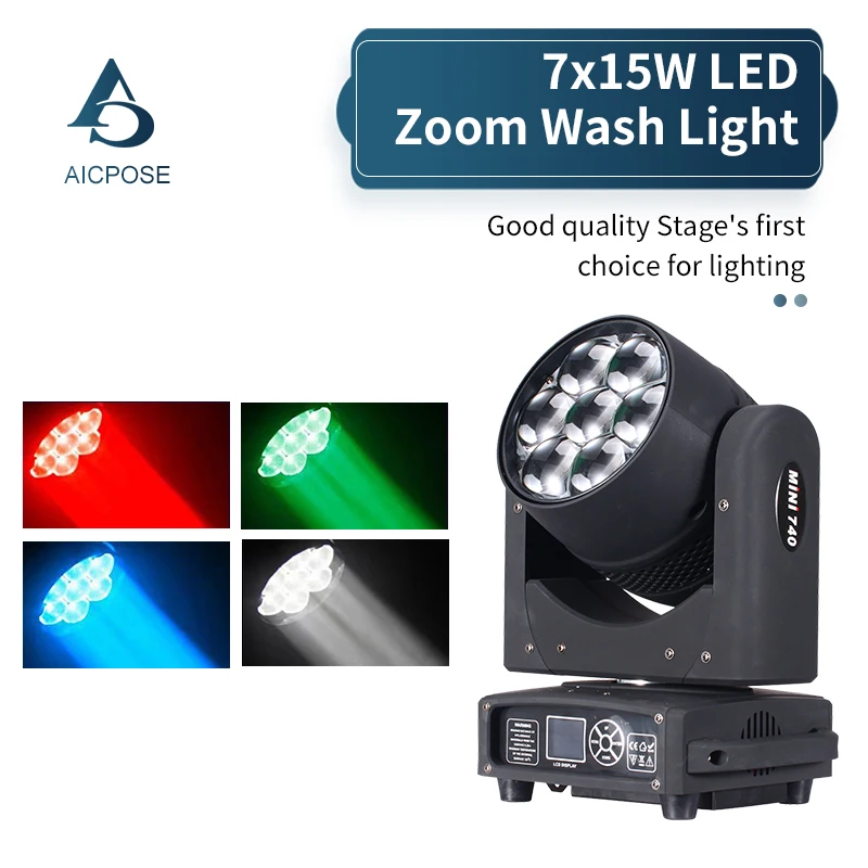 7x15W RGBW Big Bee Eye Zoom Beam Light LED Moving Head Stage Light for DJ Disco Party Wedding Stage Lighting
7x15W RGBW Big Bee Eye Zoom Beam Light LED Moving Head Stage Light for DJ Disco Party Wedding Stage Lighting