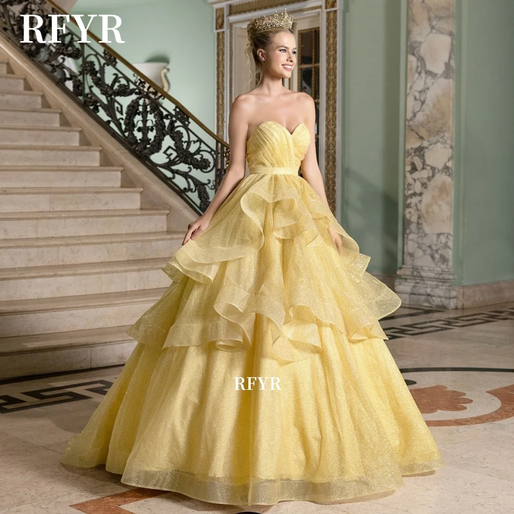 RFYR A Line Prom Dress Detachable Train Evening Dress Fluffy Party Princess Gown Robe vestidos fiesta for Women Customized
RFYR A Line Prom Dress Detachable Train Evening Dress Fluffy Party Princess Gown Robe vestidos fiesta for Women Customized