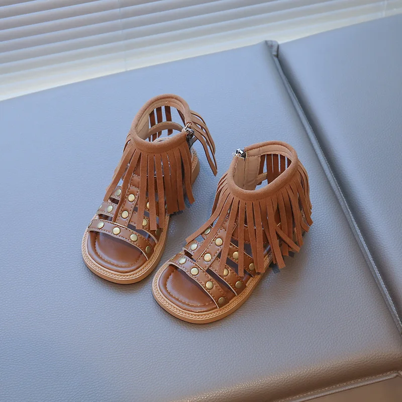 Trendy Student Performance Dance Sandals Children's Tassel Open Toe Sandals Girls Casual Flat Shoes Kids High-Top Breathable
Trendy Student Performance Dance Sandals Children's Tassel Open Toe Sandals Girls Casual Flat Shoes Kids High-Top Breathable