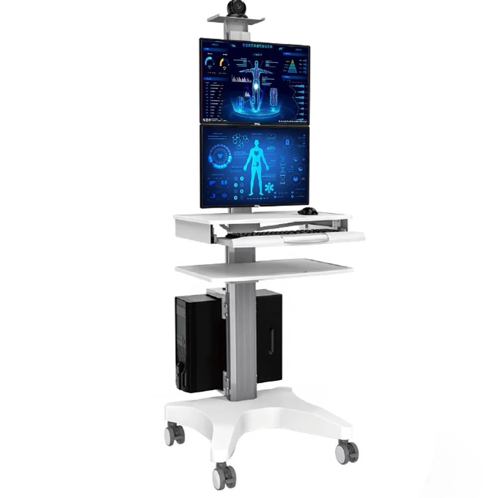 ABS Plastic Mobile Adjustable Hospital Medical Trolley Cart With 2 Monitor Mounts Office School Laboratory Clinic Workstation
ABS Plastic Mobile Adjustable Hospital Medical Trolley Cart With 2 Monitor Mounts Office School Laboratory Clinic Workstation