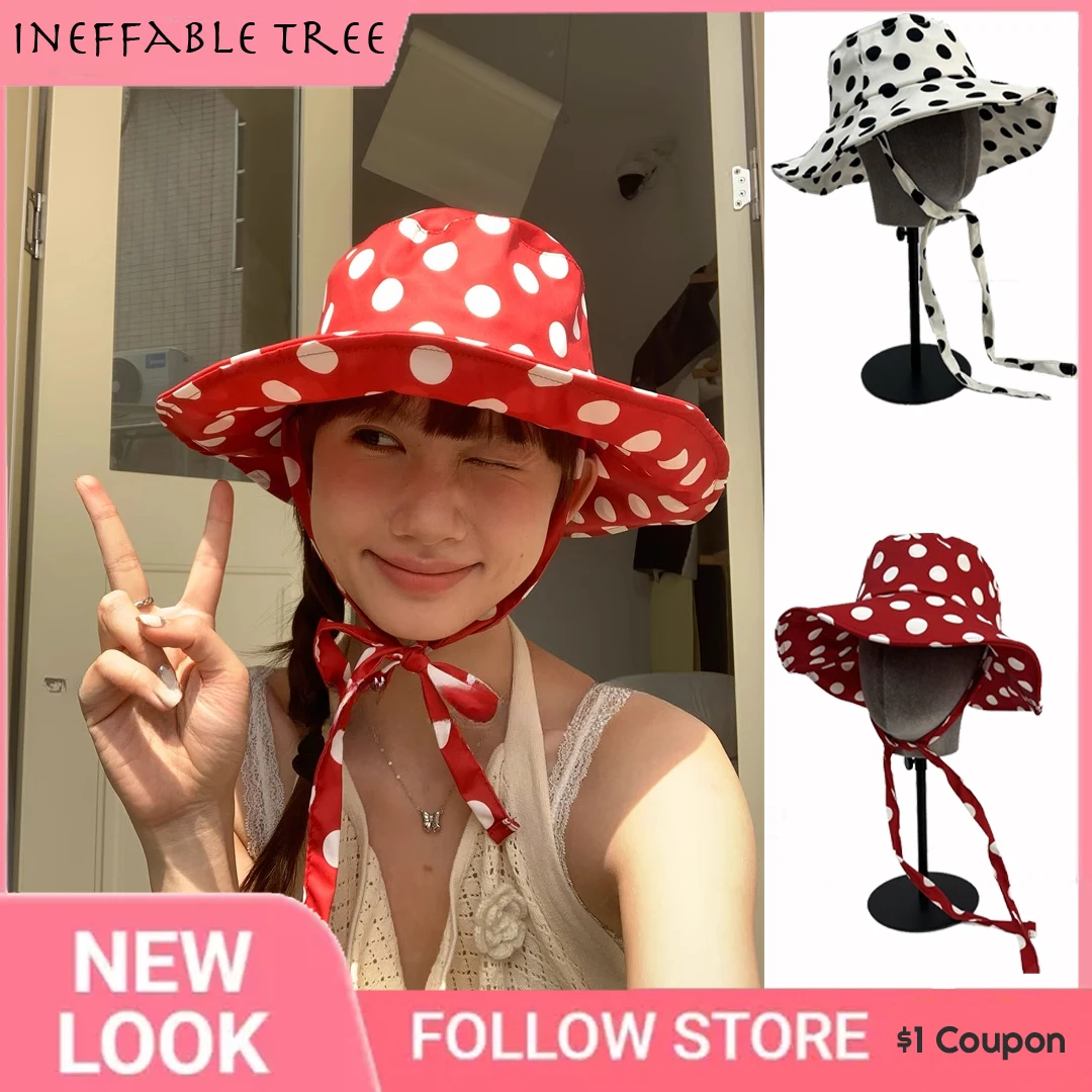 Y2k Sweet Cute Polka Dot Print Red Bucket Hat for Women Summer Travel Sun Protection Versatile French Retro Strap Sun Cap Gorras
Y2k Sweet Cute Polka Dot Print Red Bucket Hat for Women Summer Travel Sun Protection Versatile French Retro Strap Sun Cap Gorras
