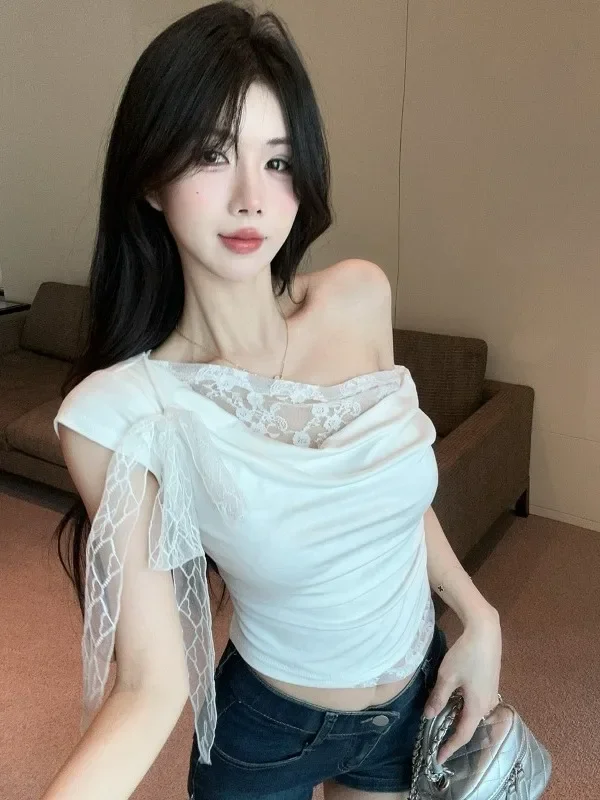 Pure Desire Sexy Lace Oulder T-irt Korean Sle Sweet And Spicy Slim Fit Overhead Asymmetric Top For Women Ort Sve
Pure Desire Sexy Lace Oulder T-irt Korean Sle Sweet And Spicy Slim Fit Overhead Asymmetric Top For Women Ort Sve