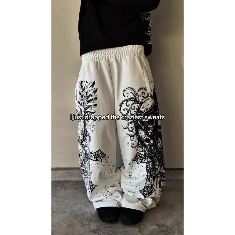 American High Street Gothic Skull Print Pants Y2k Hip-hop Rock Streetwear Men's Baggy Pants
American High Street Gothic Skull Print Pants Y2k Hip-hop Rock Streetwear Men's Baggy Pants
