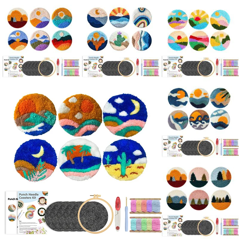 GATYZTORY Landscape Punch Needle Coaster Kit 6pcs Crafts Punch Needle Coasters Kits for Beginners Kit Yarns Embroidery For Adult
GATYZTORY Landscape Punch Needle Coaster Kit 6pcs Crafts Punch Needle Coasters Kits for Beginners Kit Yarns Embroidery For Adult