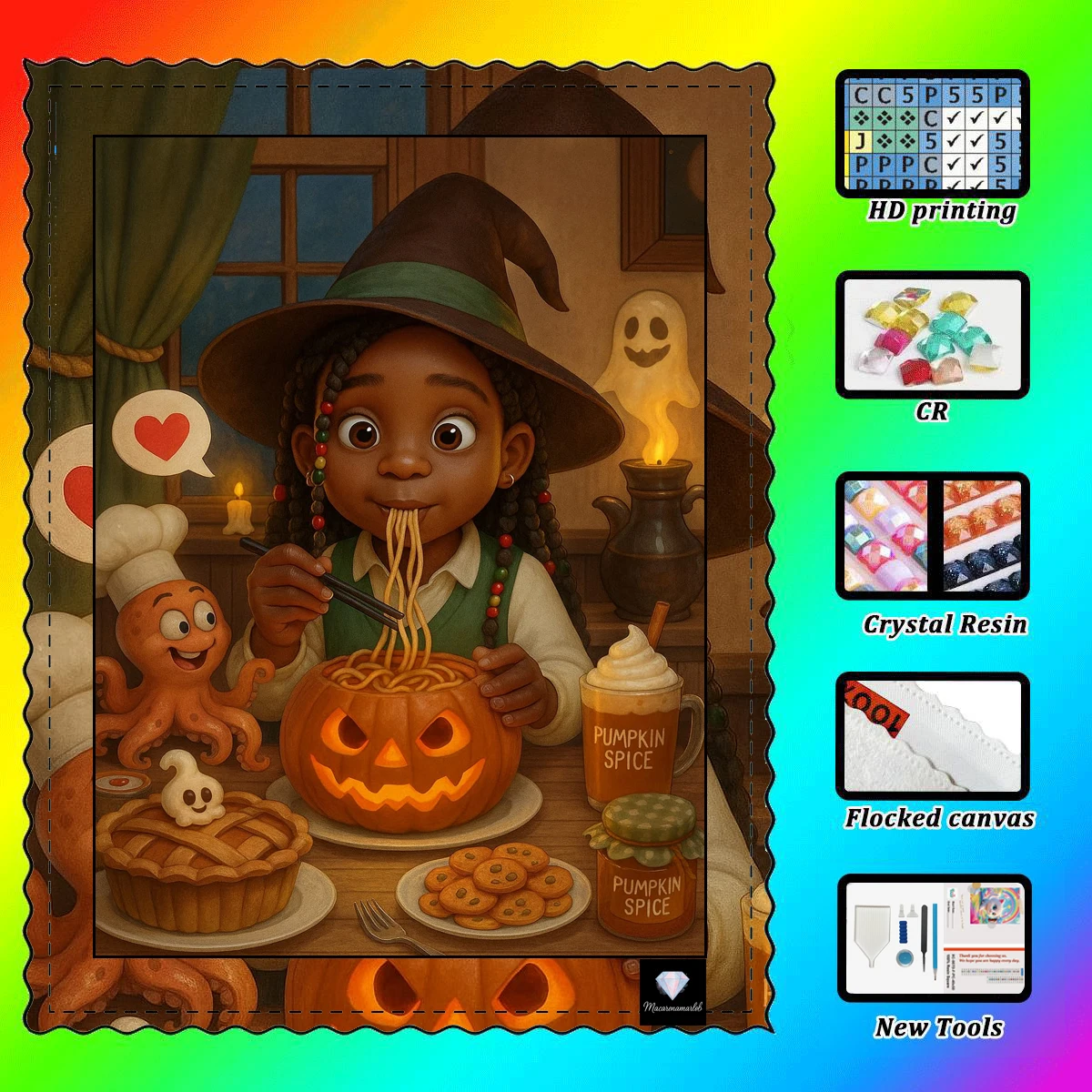 【Macarena Diamond】Halloween Girl Eating Ramen Diamond Painting Resin Crystal AB Diamond Fairy Dust Diamond Artistic Craft
【Macarena Diamond】Halloween Girl Eating Ramen Diamond Painting Resin Crystal AB Diamond Fairy Dust Diamond Artistic Craft