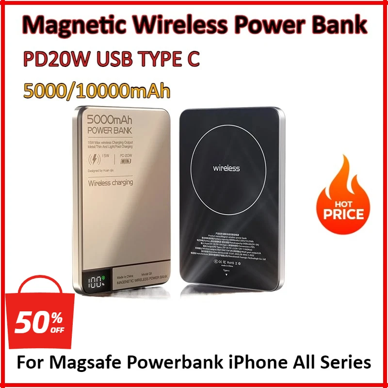 5000/10000mAh Magnetic Wireless Power Bank PD20W USB TYPE C Fast Charging for Magsafe Powerbank IPhone 16 15 14 13 12 11 PRO MAX
5000/10000mAh Magnetic Wireless Power Bank PD20W USB TYPE C Fast Charging for Magsafe Powerbank IPhone 16 15 14 13 12 11 PRO MAX