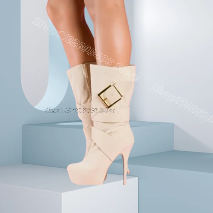 Cream Flock Platform Stiletto Boots Round Toe Women New Fashion British Style Party Dress Women Boots 2025 Zapatos Para Mujere
Cream Flock Platform Stiletto Boots Round Toe Women New Fashion British Style Party Dress Women Boots 2025 Zapatos Para Mujere