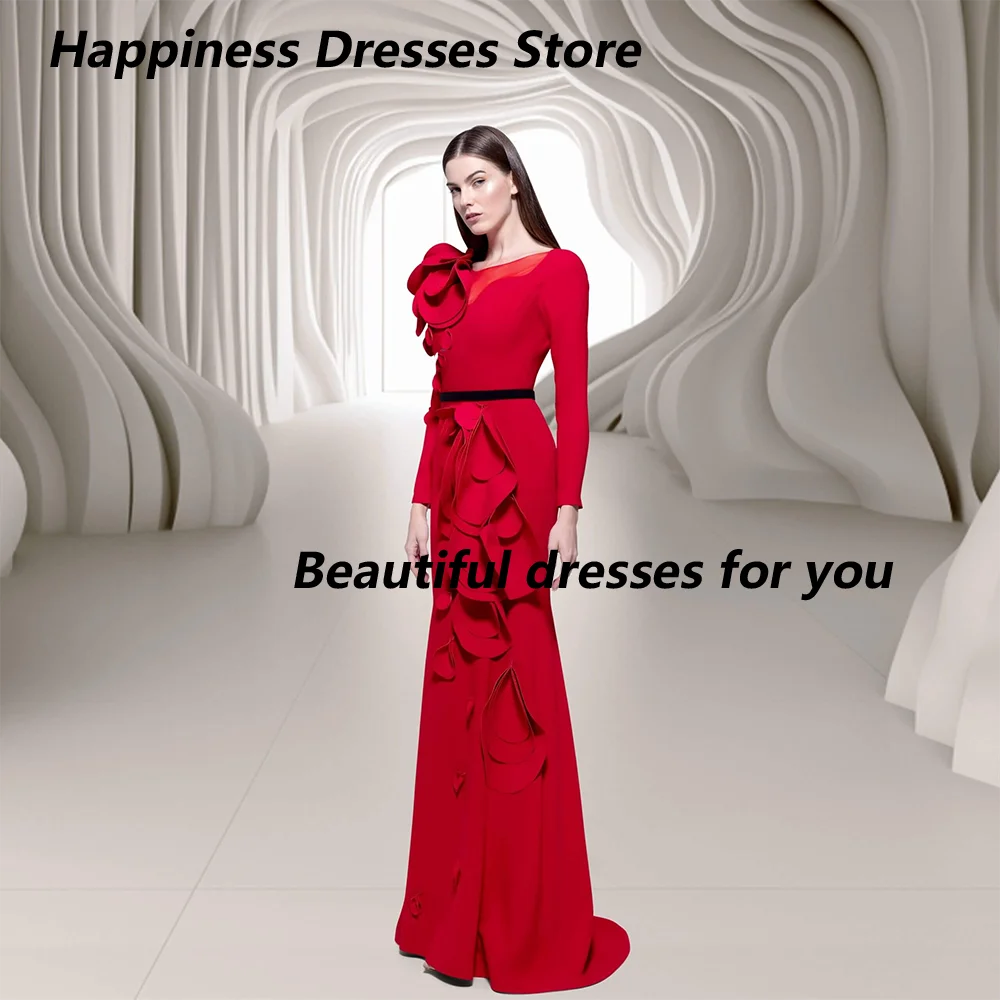 Red Evening Dress Customized Long Sleeves Ruffles Pleat A Line Floor Length Jersey Formal Occasion Dresses Saudi Arab Prom Gown
Red Evening Dress Customized Long Sleeves Ruffles Pleat A Line Floor Length Jersey Formal Occasion Dresses Saudi Arab Prom Gown