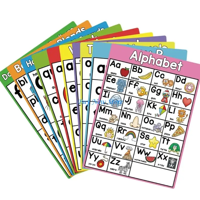 20CE 10Pcs Phonics Learning Poster Language Teaching Art Chart For Kid Toddler Preschooler Kindergarten Classroom Decoration
20CE 10Pcs Phonics Learning Poster Language Teaching Art Chart For Kid Toddler Preschooler Kindergarten Classroom Decoration