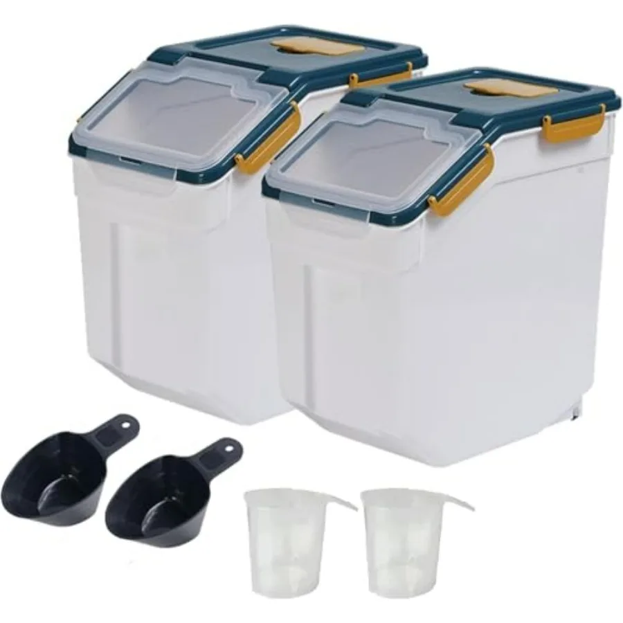 Blue 25lb Airtight Plastic Flour Storage Container with Lid and Measuring Cup for Rice Cereal Dog Cat Food Organizer Box with W
Blue 25lb Airtight Plastic Flour Storage Container with Lid and Measuring Cup for Rice Cereal Dog Cat Food Organizer Box with W