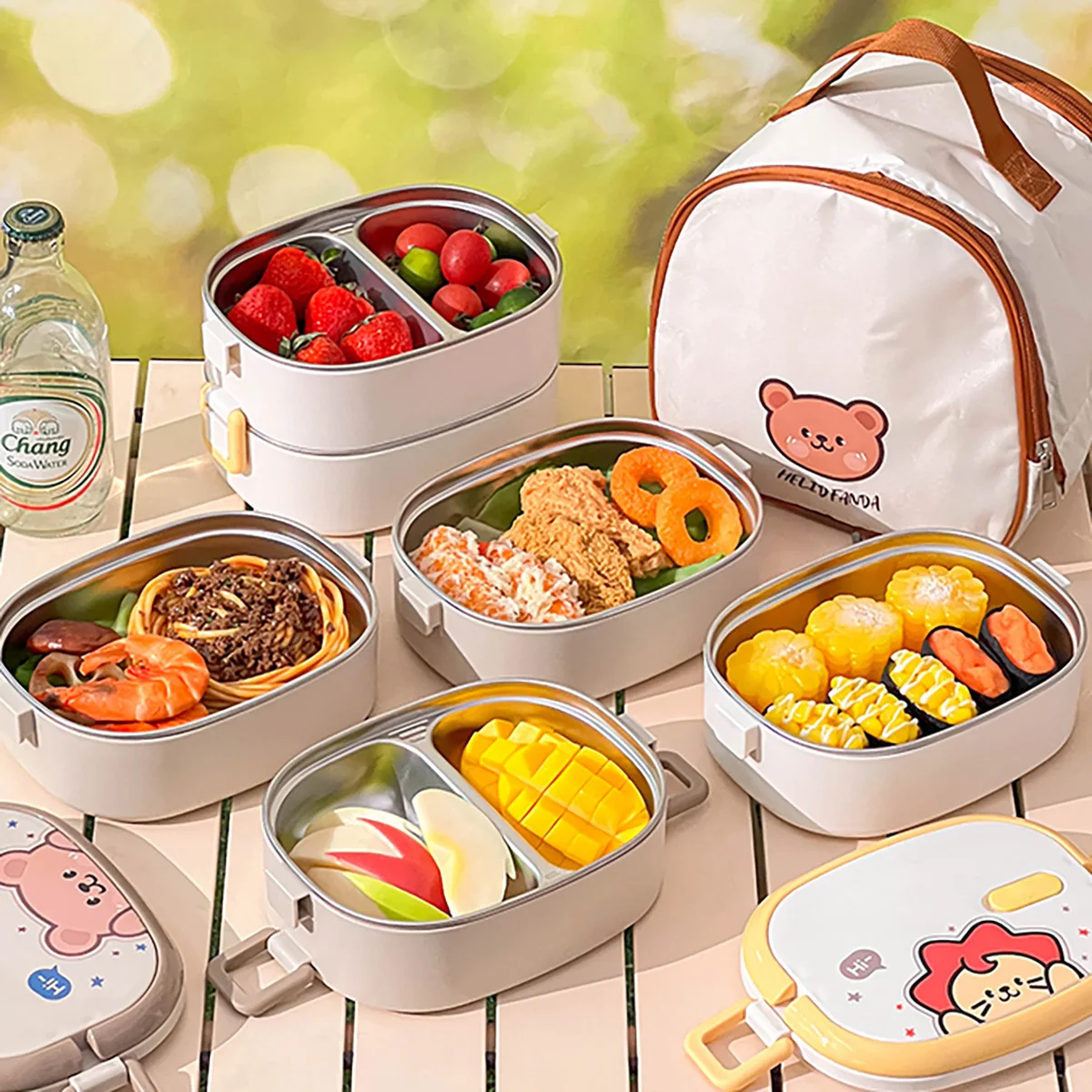 WORTHBUY Cute Pattern Portable 304 Stainless Steel Lunch Box With Handle Picnic Large Capacity Leak-proof Food Container
WORTHBUY Cute Pattern Portable 304 Stainless Steel Lunch Box With Handle Picnic Large Capacity Leak-proof Food Container