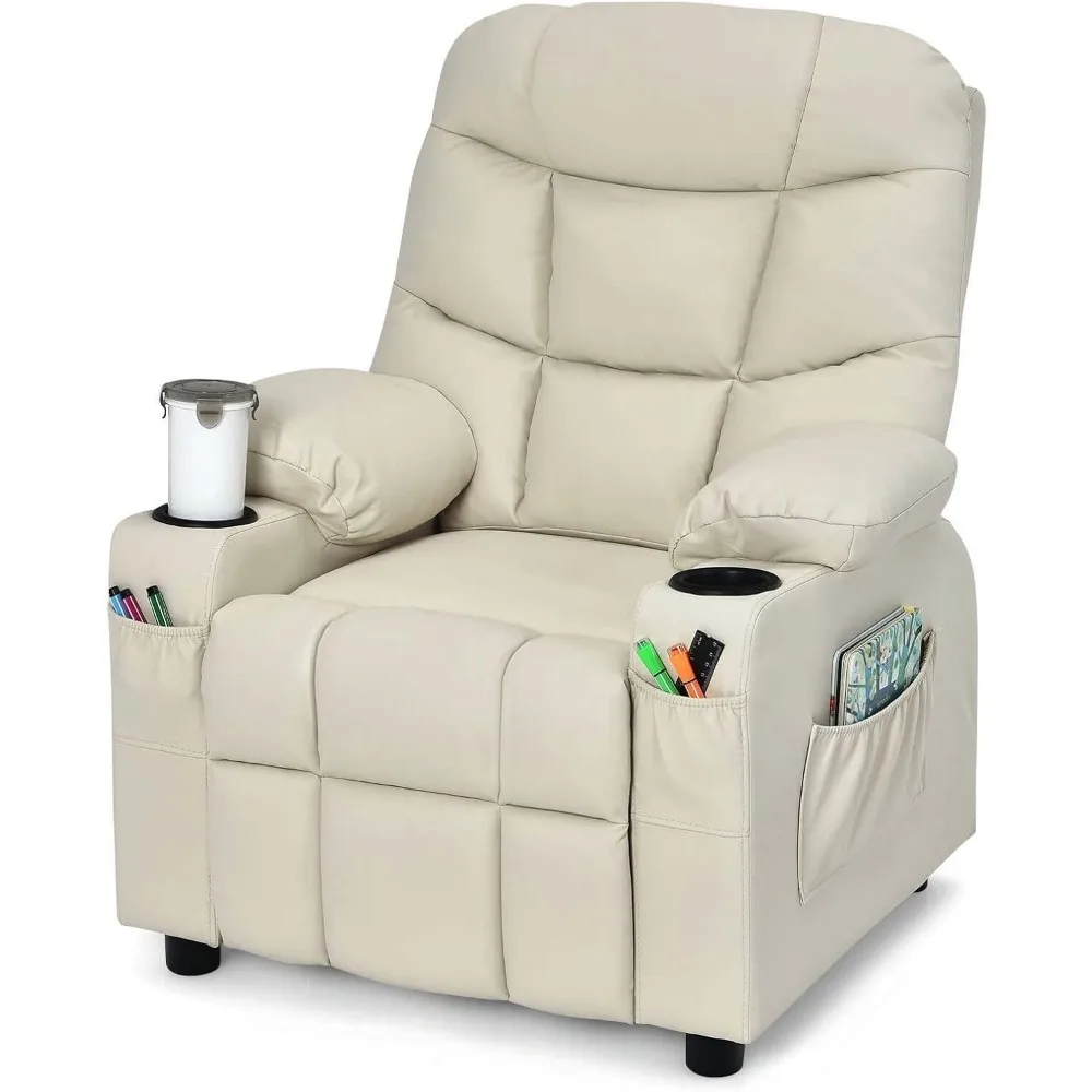 Beige PU Leather Multifunctional Kids Children Recliner Chair Dual Cup Holder and 3 Storage Pocket Padded Ergonomic
Beige PU Leather Multifunctional Kids Children Recliner Chair Dual Cup Holder and 3 Storage Pocket Padded Ergonomic