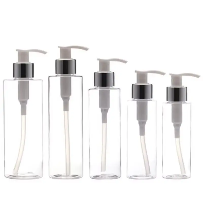 15Pcs Shampoo Bottle Empty Plastic Transparent 100ml120ml150ml200ml250ml Shiny Silver Pump Cosmetic Packaging Lotion Bottles
15Pcs Shampoo Bottle Empty Plastic Transparent 100ml120ml150ml200ml250ml Shiny Silver Pump Cosmetic Packaging Lotion Bottles