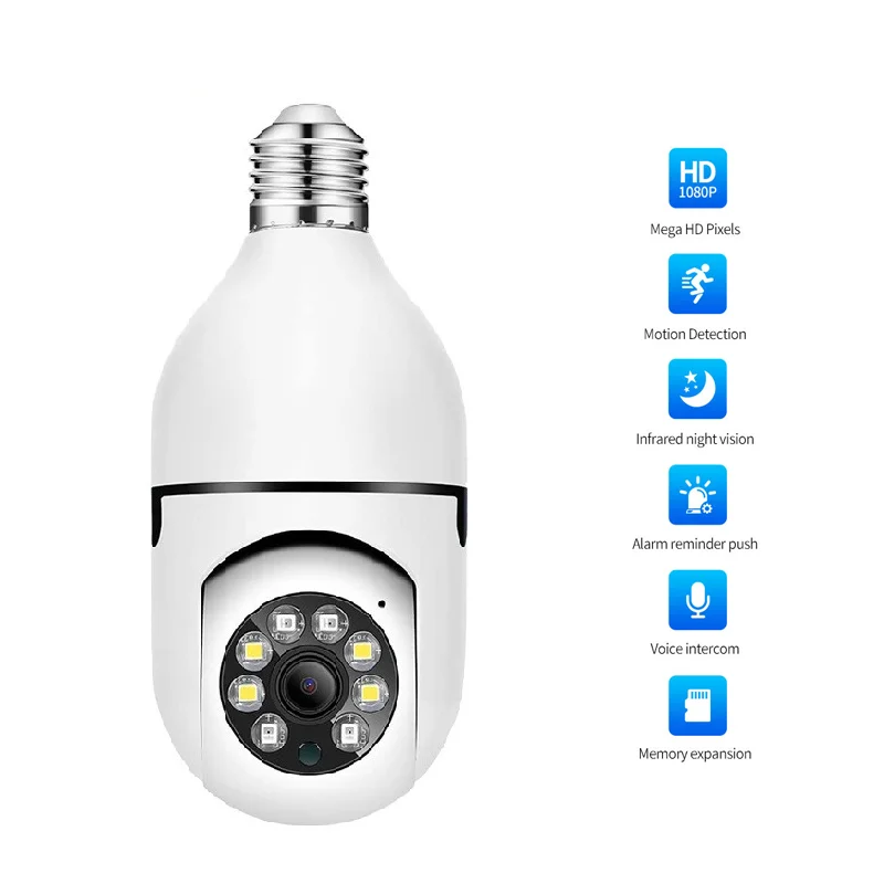A6 Bulb Wireless Surveillance Camera Auto Tracking IP Camera Wifi Night Vision CCTV Camera Security Baby Monitor E27 Interface
A6 Bulb Wireless Surveillance Camera Auto Tracking IP Camera Wifi Night Vision CCTV Camera Security Baby Monitor E27 Interface