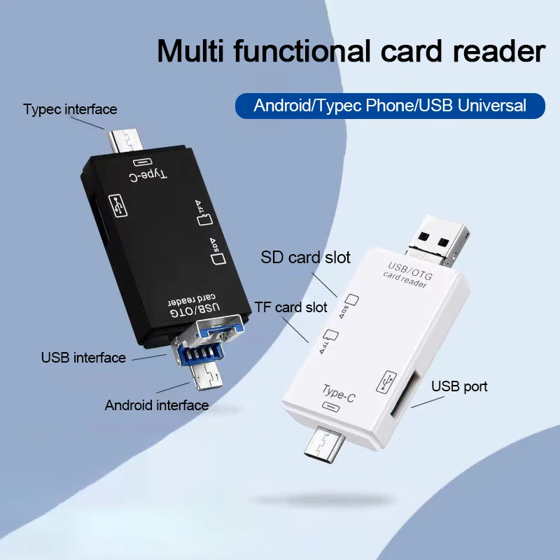 6 in 1 Card Reader OTG Type C Micro SD Card Reader Flash Drive Smart Memory Card Reader USB 2.0 TF CF Cardreader Adapter
6 in 1 Card Reader OTG Type C Micro SD Card Reader Flash Drive Smart Memory Card Reader USB 2.0 TF CF Cardreader Adapter