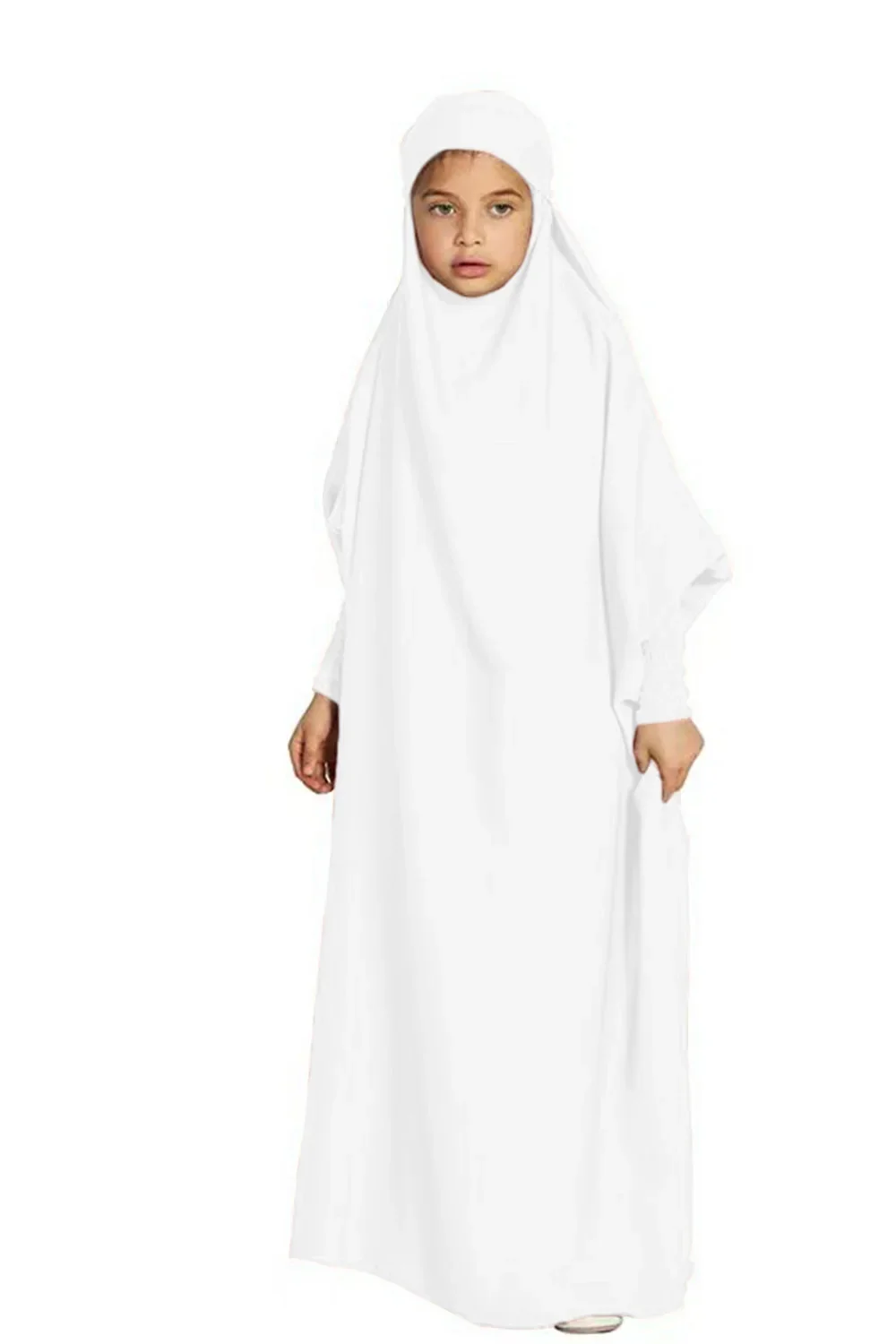 Мусульманское платье-хиджаб для девочек, праздничное платье с капюшоном, абайя, исламская молитвенная одежда, арабский халат, химар, одежда для Ид и Рамадана
Мусульманское платье-хиджаб для девочек, праздничное платье с капюшоном, абайя, исламская молитвенная одежда, арабский халат, химар, одежда для Ид и Рамадана