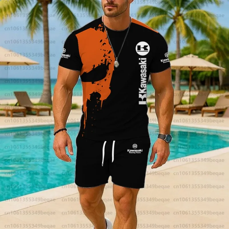 New casual and fashionable Kawasaki logo round neck T-shirt and sports shorts set for summer 2025, cool street style
New casual and fashionable Kawasaki logo round neck T-shirt and sports shorts set for summer 2025, cool street style