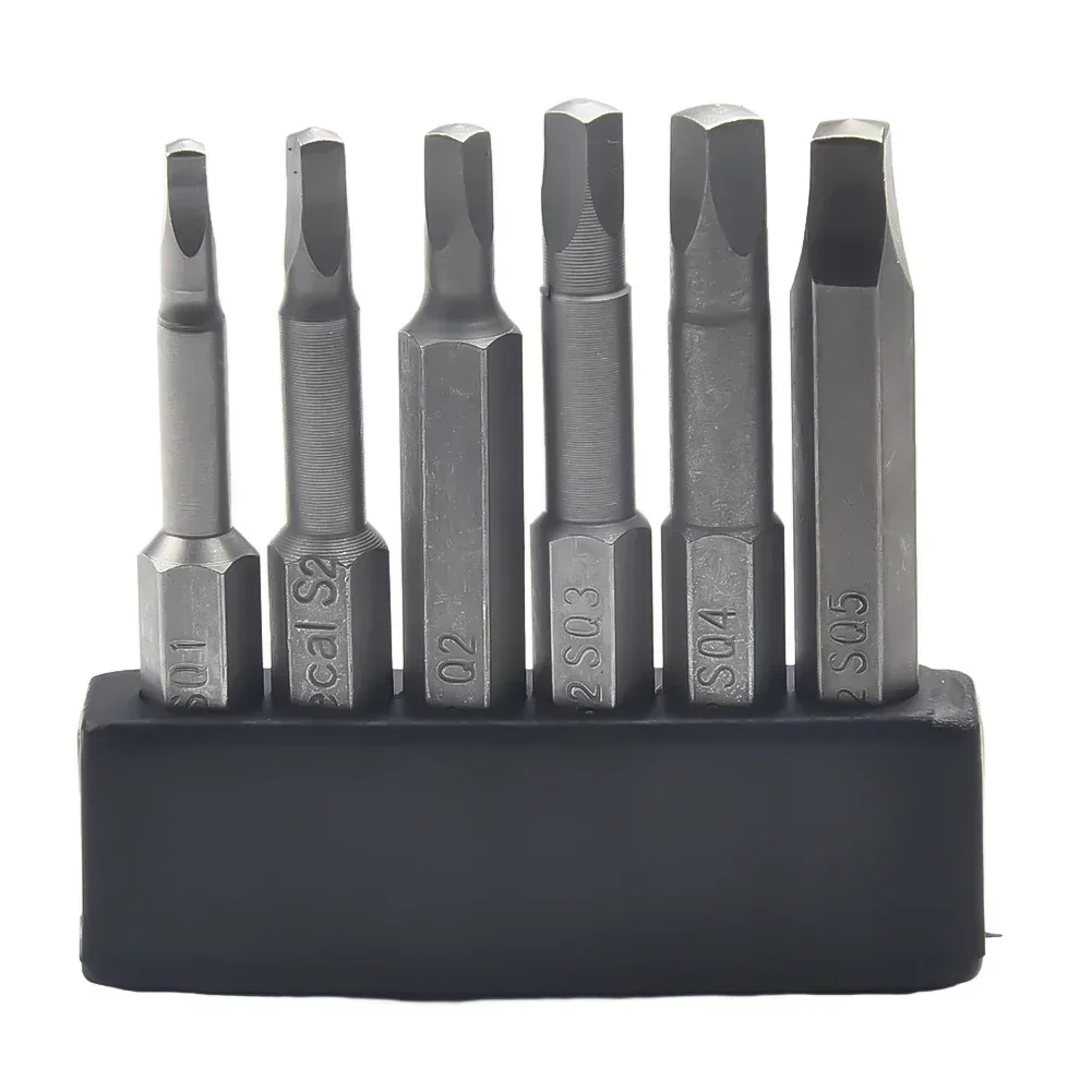 6Pcs SQ1-SQ5 Magnetic Screwdriver Bits 50mm Square Head Hex Shank Alloy Steel For Manual Electric Screwdriver Drill Tools
6Pcs SQ1-SQ5 Magnetic Screwdriver Bits 50mm Square Head Hex Shank Alloy Steel For Manual Electric Screwdriver Drill Tools