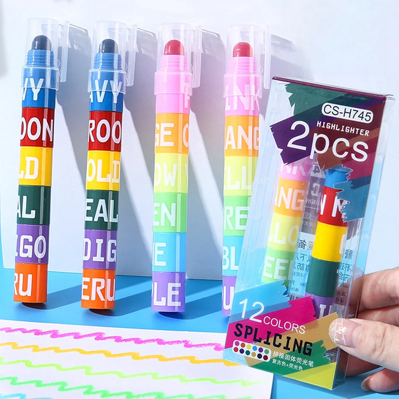 Stackable Highlighter Pens Set 6/12 Colors Solid Marker Pens for Students Journaling Note Taking Painting School Stationery
Stackable Highlighter Pens Set 6/12 Colors Solid Marker Pens for Students Journaling Note Taking Painting School Stationery