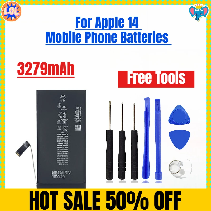 3279 мАч для аккумуляторов мобильных телефонов Apple 14, бесплатные инструменты
3279 мАч для аккумуляторов мобильных телефонов Apple 14, бесплатные инструменты