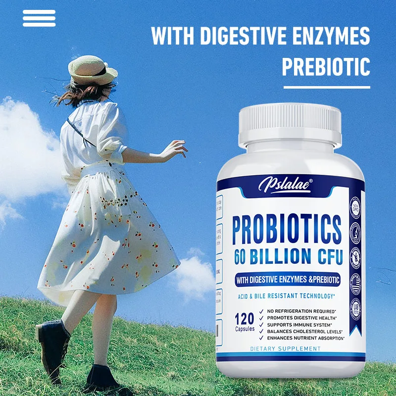 Premium Probiotics 60 Billion CFU - Support Gut Health, Boost Immunity, Metabolism, and Regulate Gut Flora Balance
Premium Probiotics 60 Billion CFU - Support Gut Health, Boost Immunity, Metabolism, and Regulate Gut Flora Balance