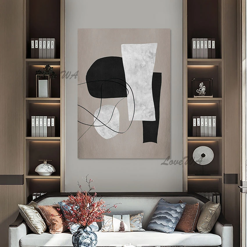 Unframed Art Decoration Canvas Modern Abstract Oil Painting Black White Quality Artwork Picture For Living Room Home Decor
Unframed Art Decoration Canvas Modern Abstract Oil Painting Black White Quality Artwork Picture For Living Room Home Decor