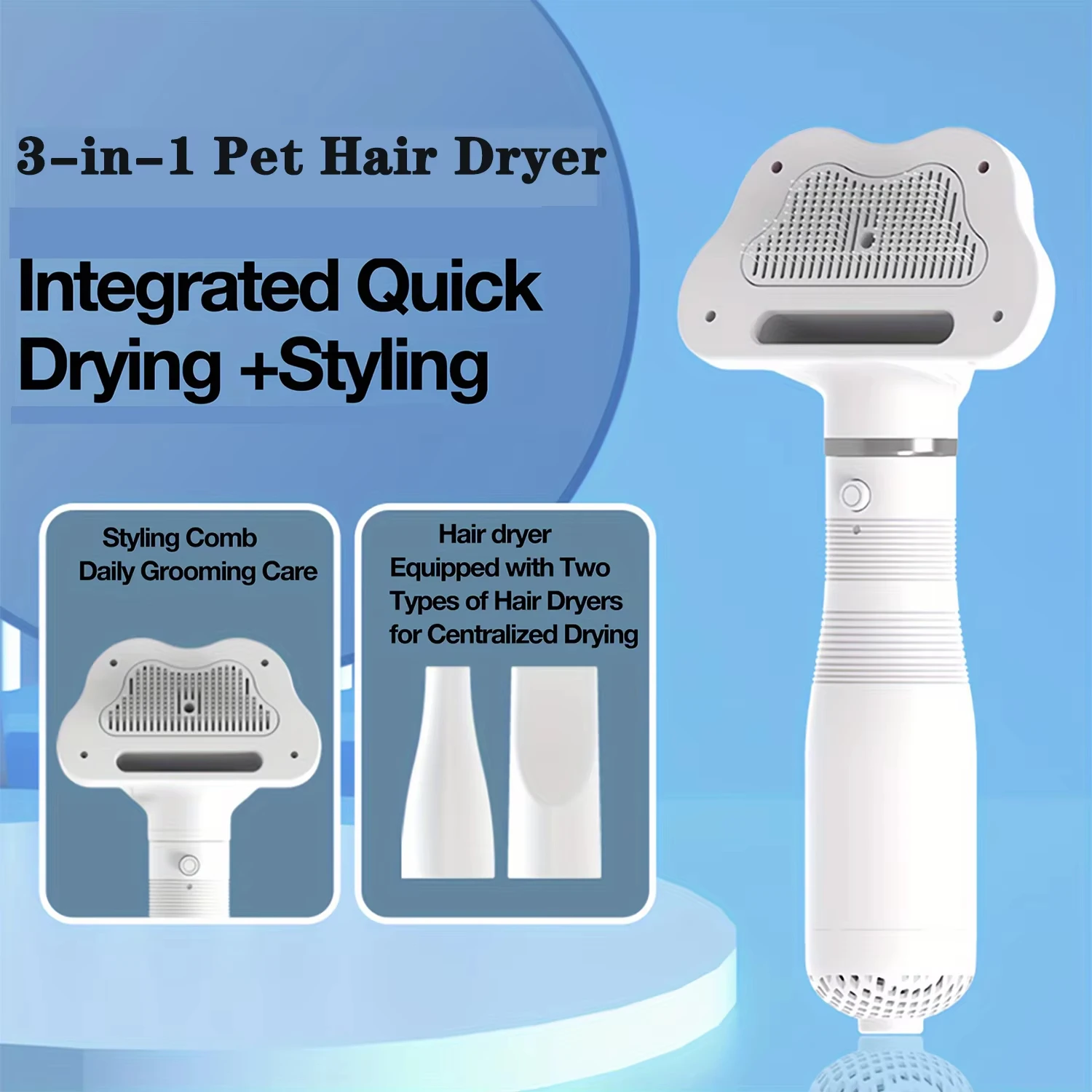2-in-1 Quiet Pet Hair Dryer for Dog and Cat Low Noise Temperature Blower with Cleaning Brushes for Grooming Kitten Puppy Fur
2-in-1 Quiet Pet Hair Dryer for Dog and Cat Low Noise Temperature Blower with Cleaning Brushes for Grooming Kitten Puppy Fur