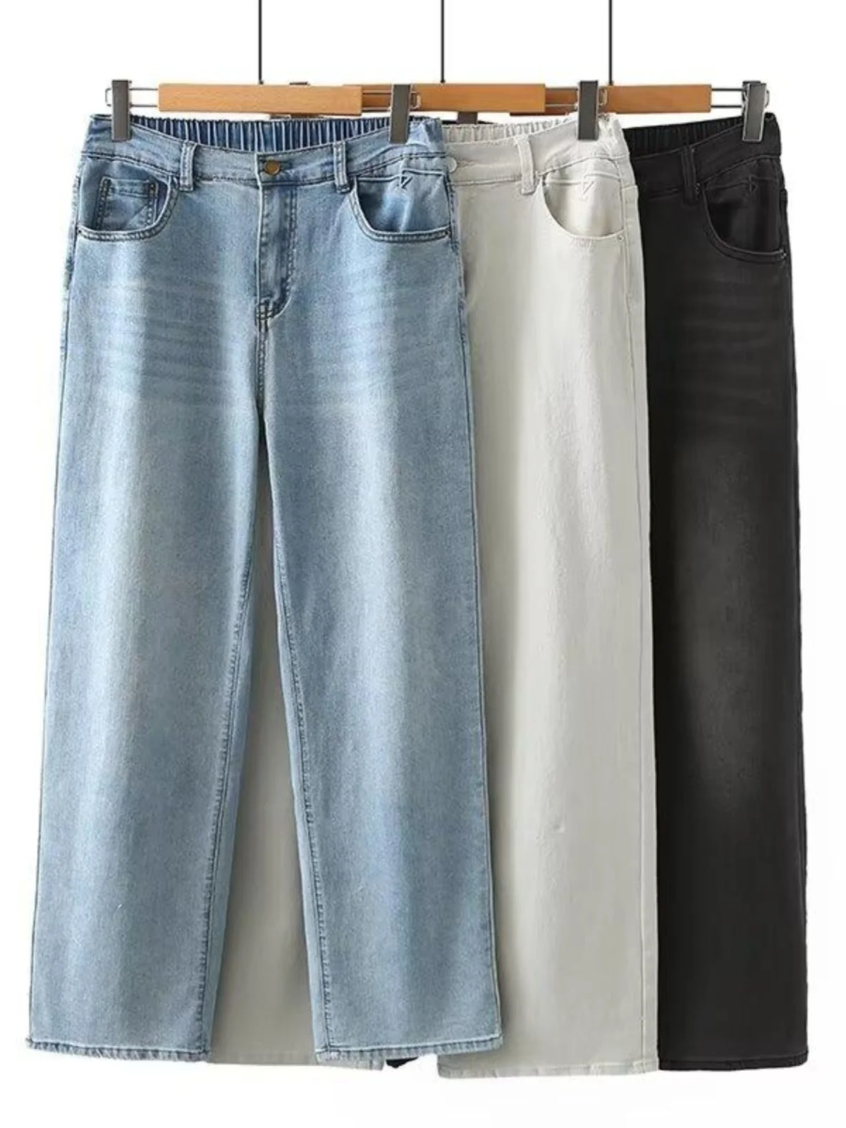 Loose Fit High Waist Straight Leg Jeans plus Size Women's Spring Fashion plus Size Loose Slimming Semi-Elastic Long Pants
Loose Fit High Waist Straight Leg Jeans plus Size Women's Spring Fashion plus Size Loose Slimming Semi-Elastic Long Pants