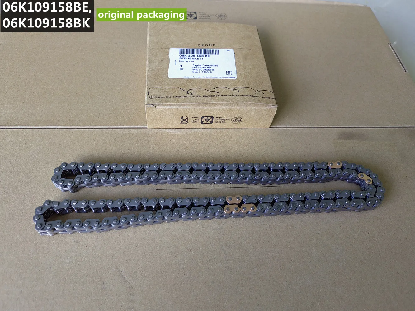 Universal OEM Upgraded Timing Chain 06K109158BR / 06K109158BE for VW GLi GTi CC 1.8TSI, 2.0TSI AUDI Q5 A4 TT 2.0TFSI
Universal OEM Upgraded Timing Chain 06K109158BR / 06K109158BE for VW GLi GTi CC 1.8TSI, 2.0TSI AUDI Q5 A4 TT 2.0TFSI